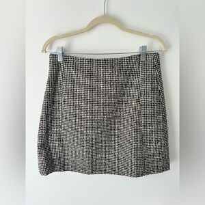 Mango Houndstooth Tweed Mini Skirt